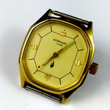 35mm China Kongque Manual Mechanical Watch 17 Jews Golden Dial 3 Hands with Lume