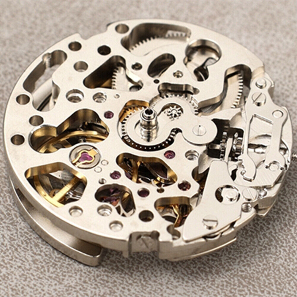 China Made Dandong Silver Hollow Automatic Mechanical Movement with Second Stop