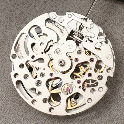 China Made Dandong Silver Hollow Automatic Mechanical Movement with Second Stop