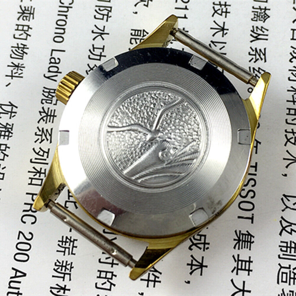 Seagull 26mm ladies watch with gold round case, manual mechanical movement, and stylish band for elegant wear.