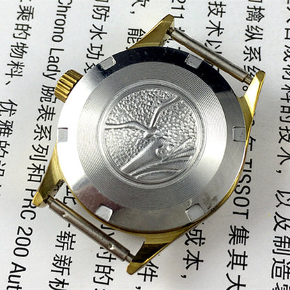 Seagull 26mm ladies watch with gold round case, manual mechanical movement, and stylish band for elegant wear.