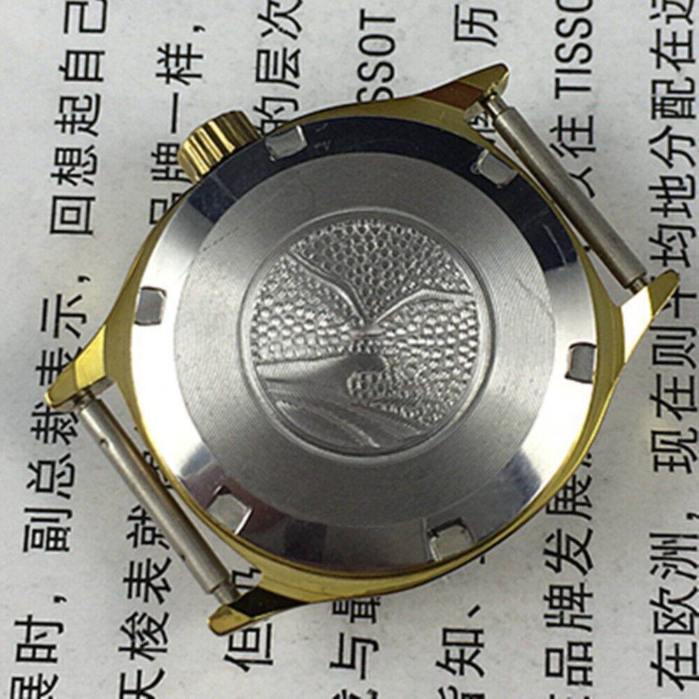 Elegant Seagull ladies watch with golden square case, nail markers, calendar, and manual movement.