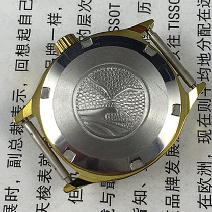 Elegant Seagull ladies watch with golden square case, nail markers, calendar, and manual movement.