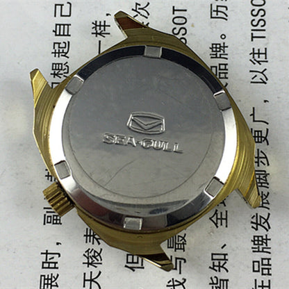 27mm golden case Tianjin Seagull ladies watch with mechanical movement and elegant square design