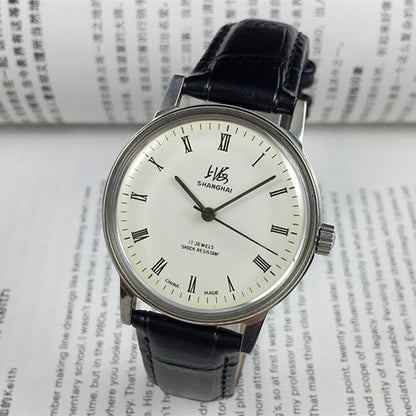 36mm Shanghai Factory Made 8120 Manual Mechanical Watch Shock-Resistant 17 Jews