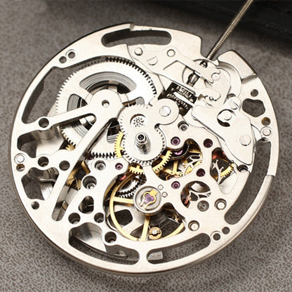 Dandong Silver automatic mechanical watch with hollow design and second stop feature, China made.
