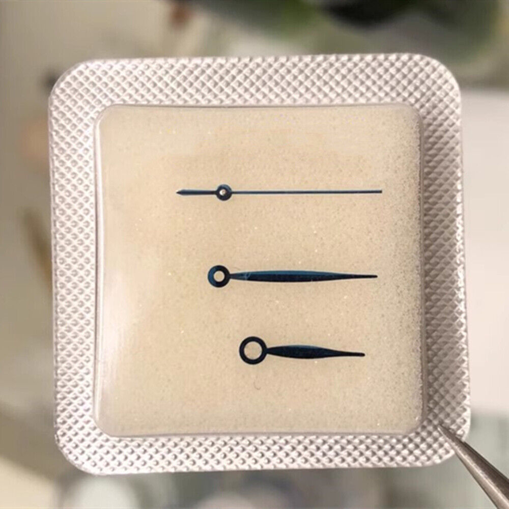 Blue baking finish watch hands for ETA 2892/2824/2836 movement, precise fit. Ideal for watch repairs.