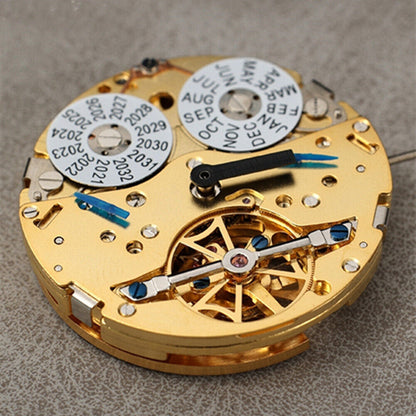 Mouvement mécanique automatique à calendrier perpétuel multifonctionnel doré de Shanghai