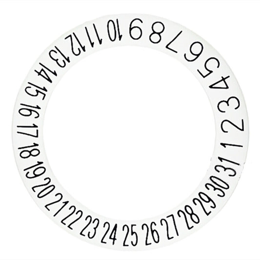 White Background Black Font Date Disk Wheel for Movement NH35 NH36 Date At 6