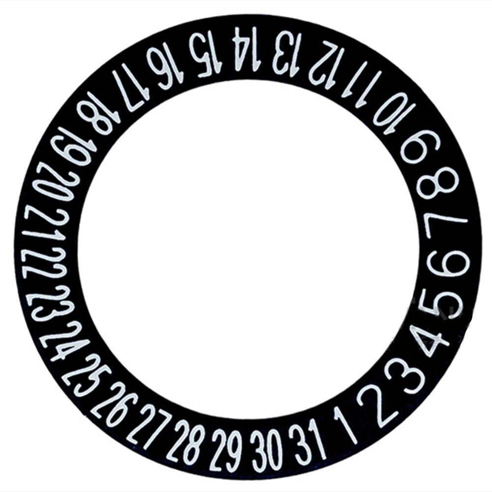 Black Background White Font Date Disk Wheel for Movement NH35 NH36 Date At 6