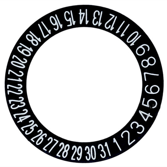Black Background White Font Date Disk Wheel for Movement NH35 NH36 Date At 6