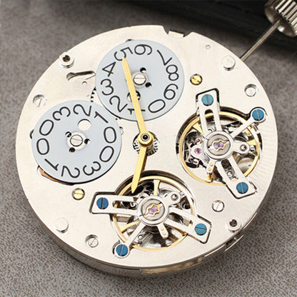Asian Double Balance Wheel watch with Big Date at 12, automatic TL3303 movement, luxury style.