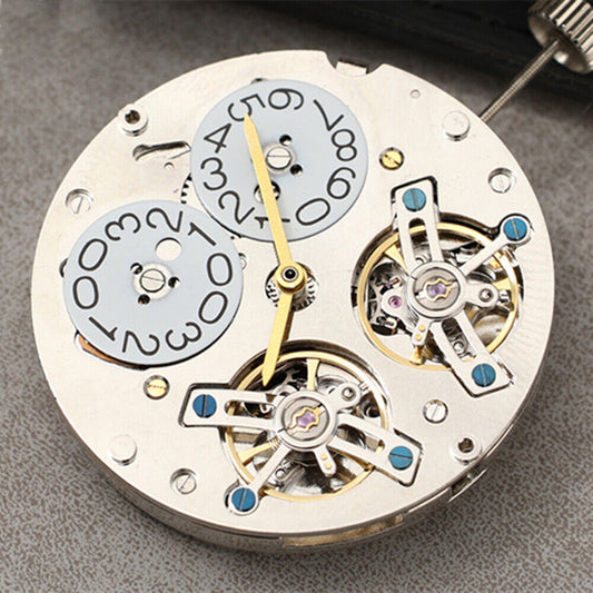 Asian Double Balance Wheel watch with Big Date at 12, automatic TL3303 movement, luxury style.