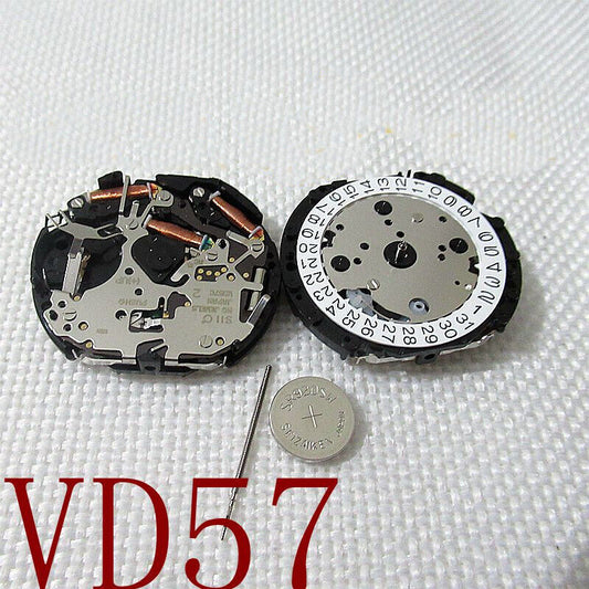 Hattori Epson TMI VD57 quartz watch movement, Japan made, precise and reliable component for repairs.