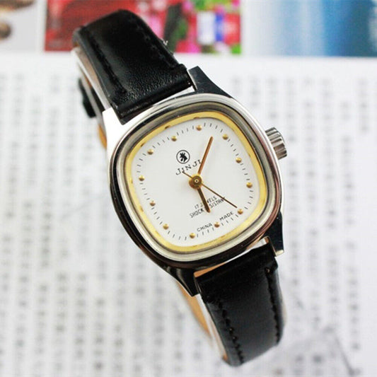 SHANGHAI JINJI Montre mécanique manuelle pour femme 17 clous dorés juifs résistante aux chocs