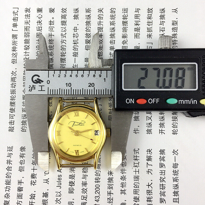 TAISHAN 26mm manual mechanical lady watch with Roman numerals, 19 jewels, and calendar display.