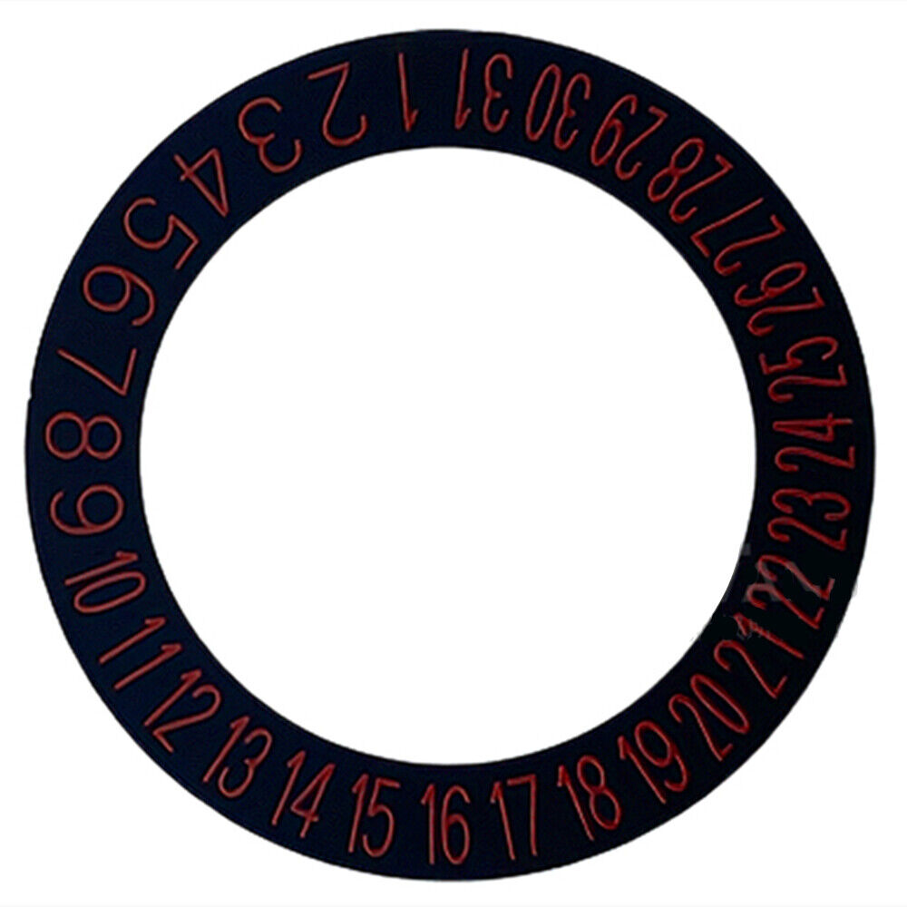 Black Background Red Font Date Disk Wheel for Movement NH35 NH36 Date At 6