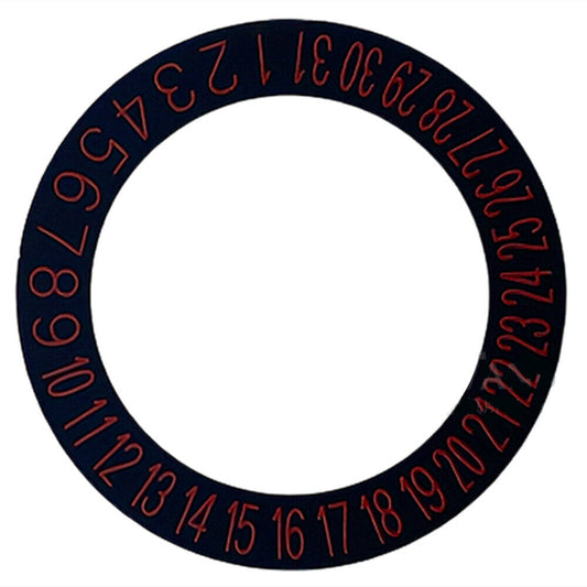 Black Background Red Font Date Disk Wheel for Movement NH35 NH36 Date At 6