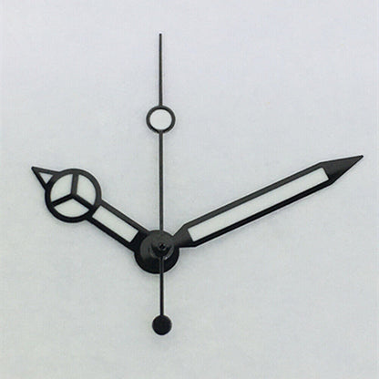Classic black-trimmed green luminous watch hands for Asian 8215/2813/8205 movement, ideal for precise timekeeping restoration.