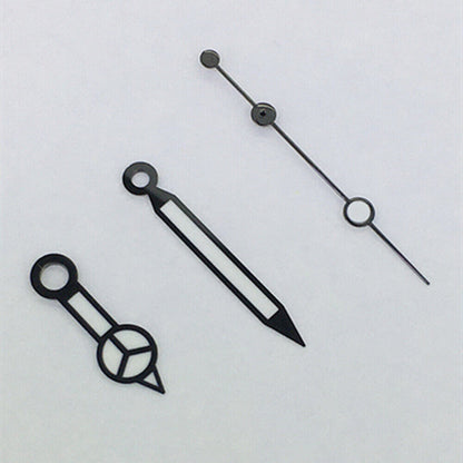 Green luminous watch hands with black trim for Asian 8215/2813/8205 movement by Classic, perfect for restoration.