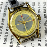 TAISHAN Manual Mechanical Lady Watch 19 Jews Yellow Grey Dial Round Golden Case