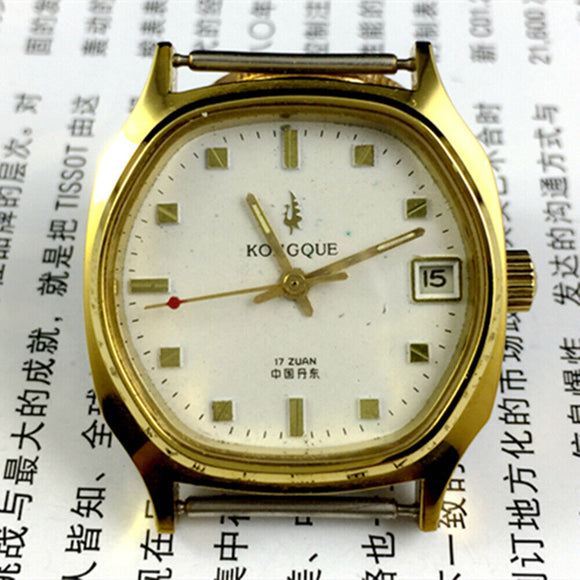 Old Stock 34mm Dandong Made Manual Mechanical Watch 17 Jews Single Calendar