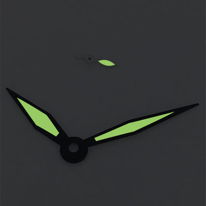Black trim diamond-shaped green lume watch hands for ST3600/3620 movements, branded precision parts.