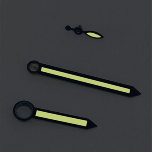 Blue trim arrow-shaped yellow lume watch hands for ST3600/ST3620/ETA6497/6498 - precise fit accessory.