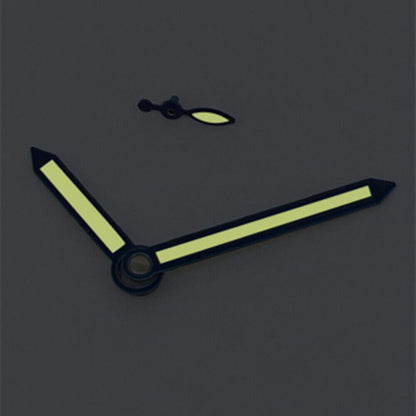Blue-trimmed arrow-shaped yellow lume watch hands for ST3600/ETA6497 precise fit.