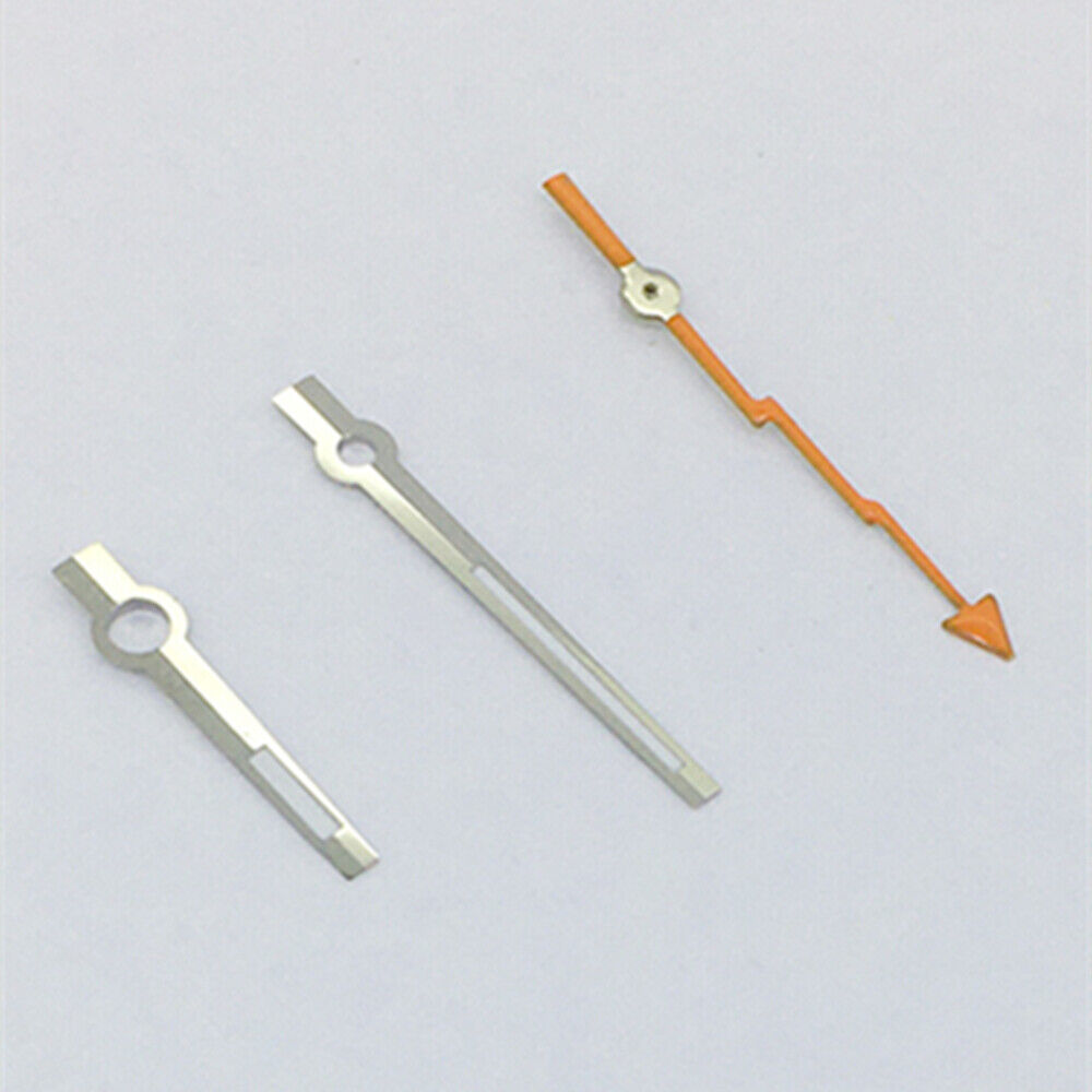 Aiguille des secondes orange avec garniture argentée et aiguilles luminescentes pour montres Asian 8215/2813/8205