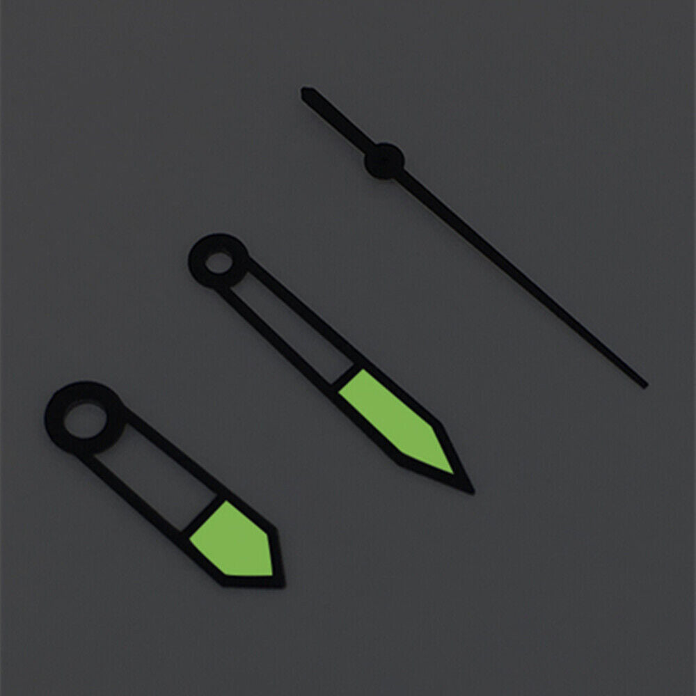 1. Three green luminous watch hands with black trim for Asian 8215/2813/8205 movements.  