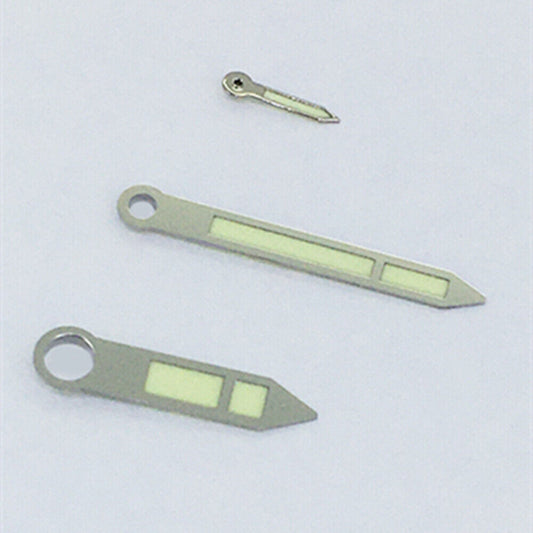 Aiguilles de montre lumineuses vertes avec garniture argentée pour mouvements ST3600/ST3620/ETA6497/6498