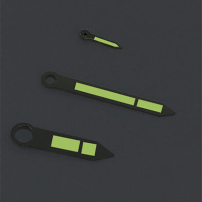 Aiguilles de montre lumineuses vertes avec garniture argentée pour mouvements ST3600/ST3620/ETA6497/6498