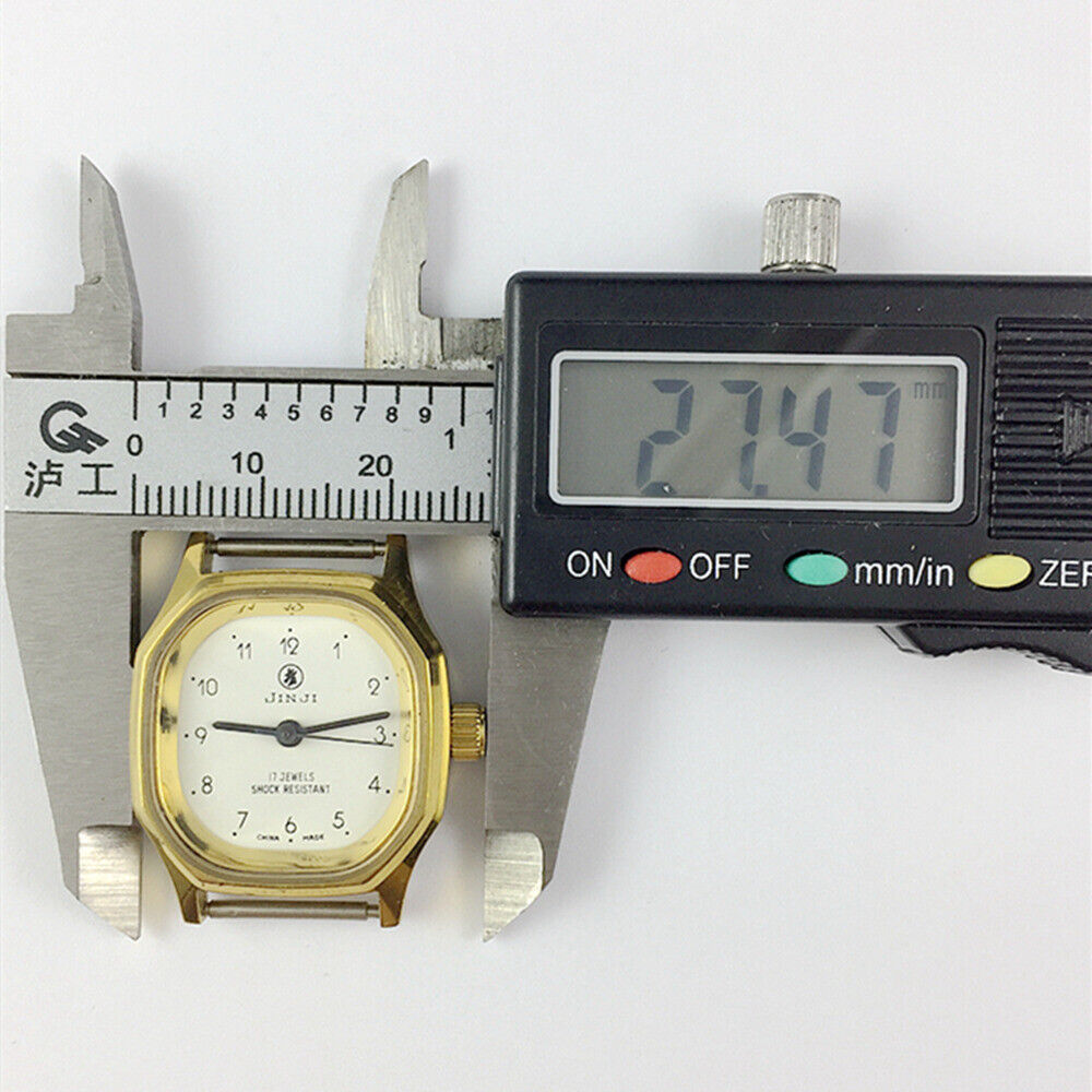 Montre mécanique manuelle SHANGHAI JINJI pour femme, boîtier doré à 17 chiffres, clous