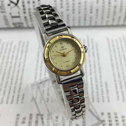 21mm SHANGHAI DIAMOND ladies watch with golden dial, 17 jewels, manual mechanical movement, elegant style