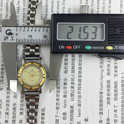 SHANGHAI DIAMOND 21mm lady watch with golden dial, 17 jewels, manual mechanical movement, elegant style