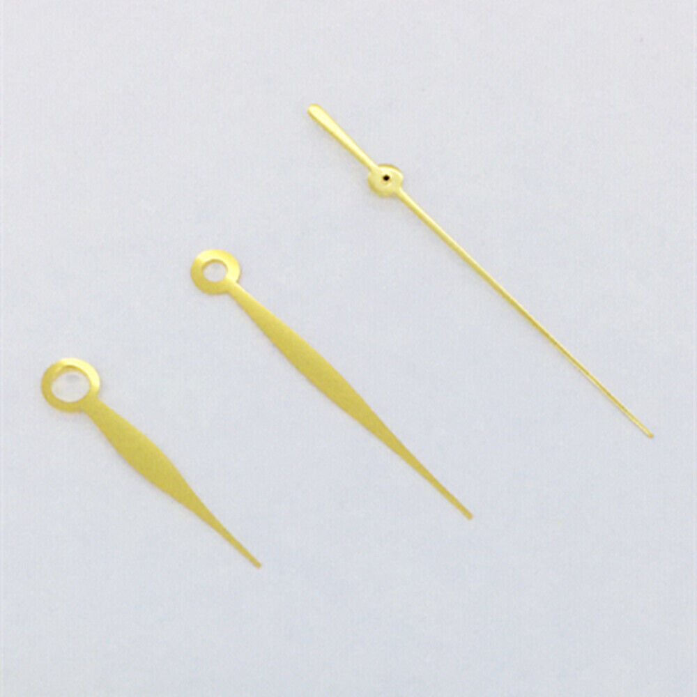 Golden polished long watch hands by NO Lume, compatible with Asian 8215/2813/8205 movements
