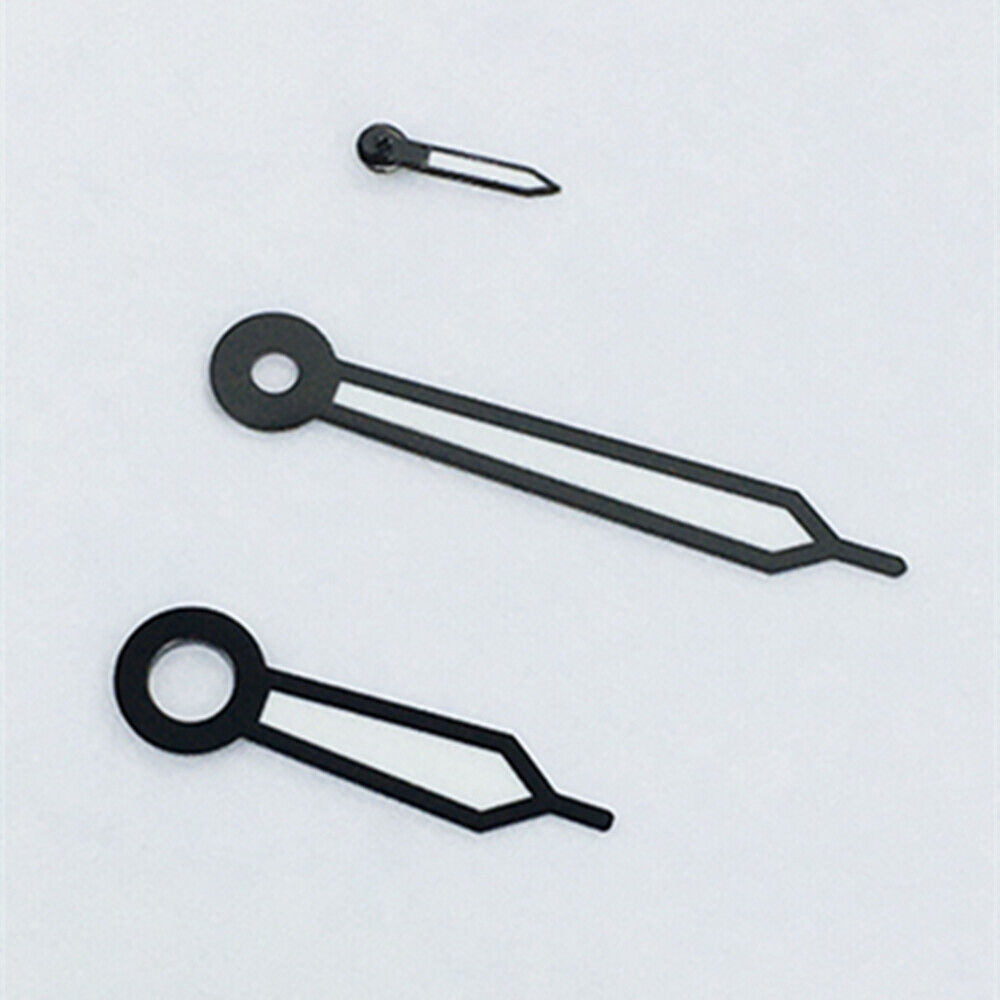 Black trim green luminous watch hands designed for ST3600, ST3620, ETA6497, and ETA6498 movements.