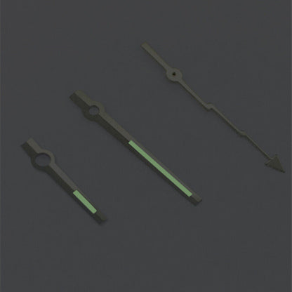 Aiguilles de seconde lumineuses vertes argentées pour montres Asian 8215/2813/8205