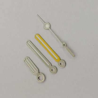 Green luminous watch hands set for NH35/NH36/4R/7S movements, enhancing visibility and style.