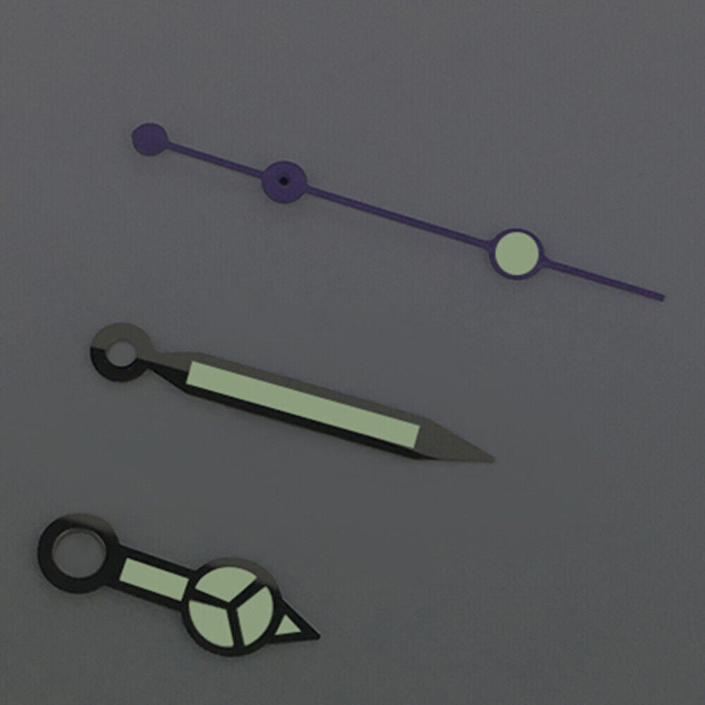 Purple second hand with green luminous tip for ETA2836/2846/2824 watch movements.