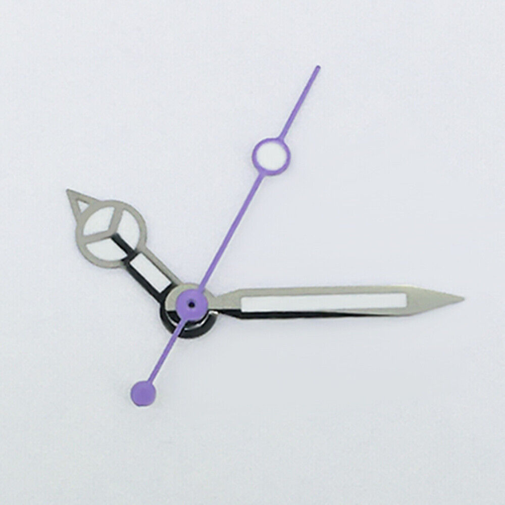 Purple second hand with green luminous tip for ETA2836/2846/2824 movements, perfect for watch repairs.