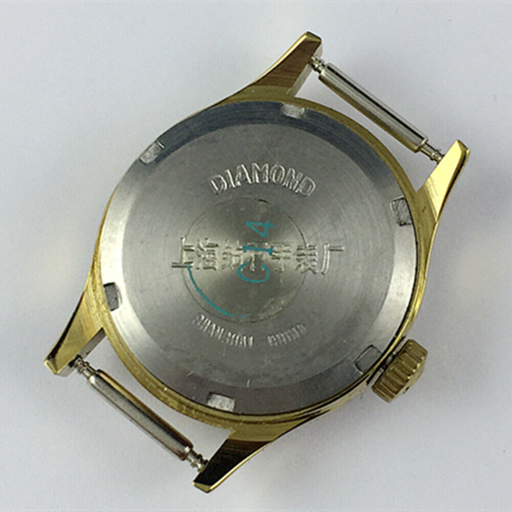 SHANGHAI DIAMOND 25mm oval mechanical lady watch with 17 jewels and vibrant orange dial for elegant style