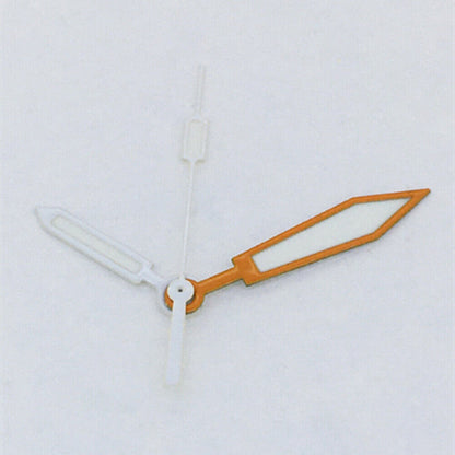 White and orange luminous watch hands compatible with Asian 8215/2813/8205 movement, perfect for precise timekeeping.