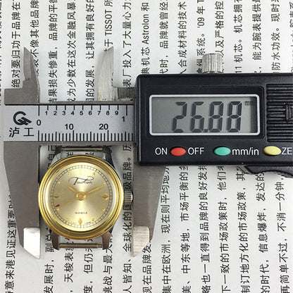 26mm Liaocheng TAISHAN lady watch with manual mechanical movement, 19 jewels, elegant gold casing
