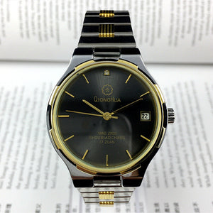 37mm Qionghua Steel Manual Mechanical Watch 17 Jews Black Dial Single Calendar