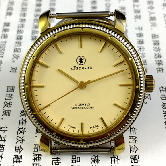 37mm SHANGHAI JINJI Manual Mechanical Watch 17 Jews Shock-Resistant Golden Nails