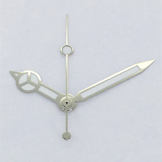 Classic silver trim green luminous watch hands for Asian 8215/2813/8205 movement, precise fit and visibility.