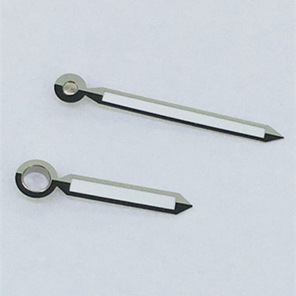 Silver trim green luminous watch hands for ST3600 and ETA6497 movements, ideal for precise timekeeping.