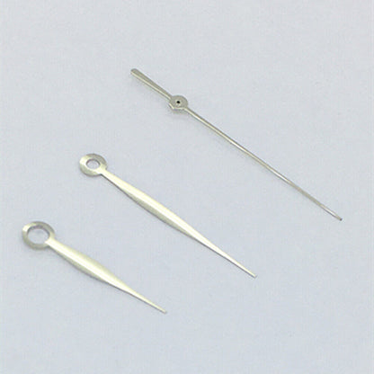 NO Lume silver polished long watch hands for Asian 8215/2813/8205 movement with sleek design.